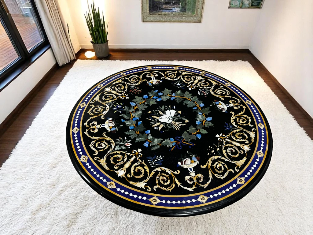 Attractive Coffee Tables with Marble Inlay Will Enhance Your Home
